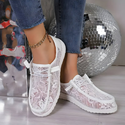 Mia | Damen Mode Spitze Turnschuhe