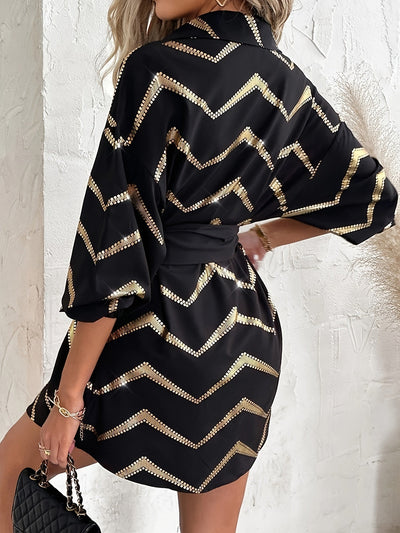 Arabella | Kleid mit Chevron-Print