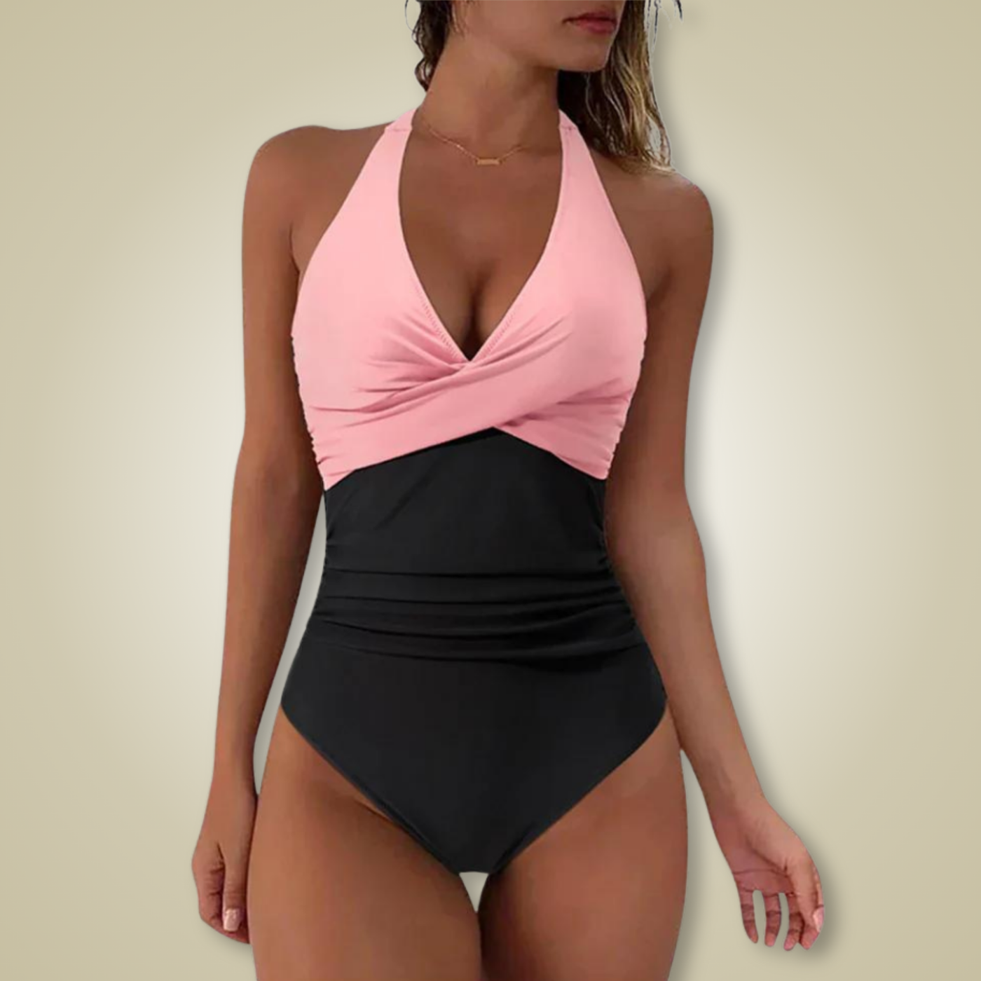 Saskia | Bequemer Badeanzug mit Push Up Bikinioberteil für Frauen