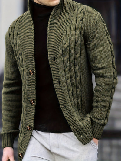 Victor | Zopfstrickjacke mit Knöpfen