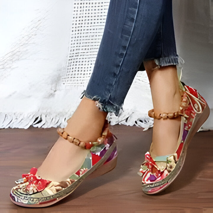 Jasmine | Flache Schuhe mit Blumenmuster für Frauen