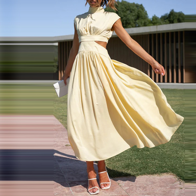 Adella - Modisches Cut-Out Plissee Kleid