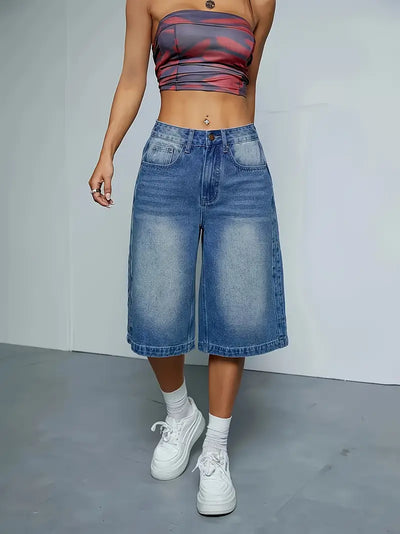 Laura | Mühelos schicke High-Waisted Denim-Shorts