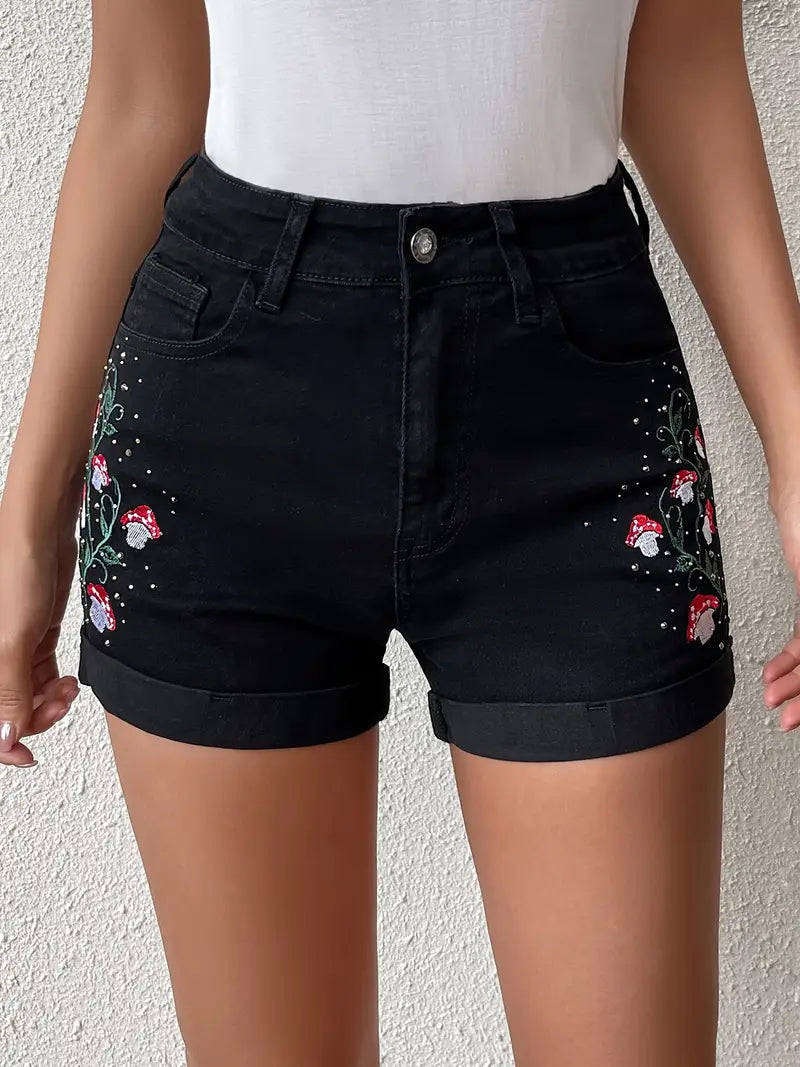 Patricia | Elegante Damen-Jeansshorts mit Stickerei – Perfekt für den Sommer
