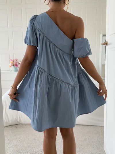 Saoirse | Elegantes schulterfreies Rüschenkleid für Damen
