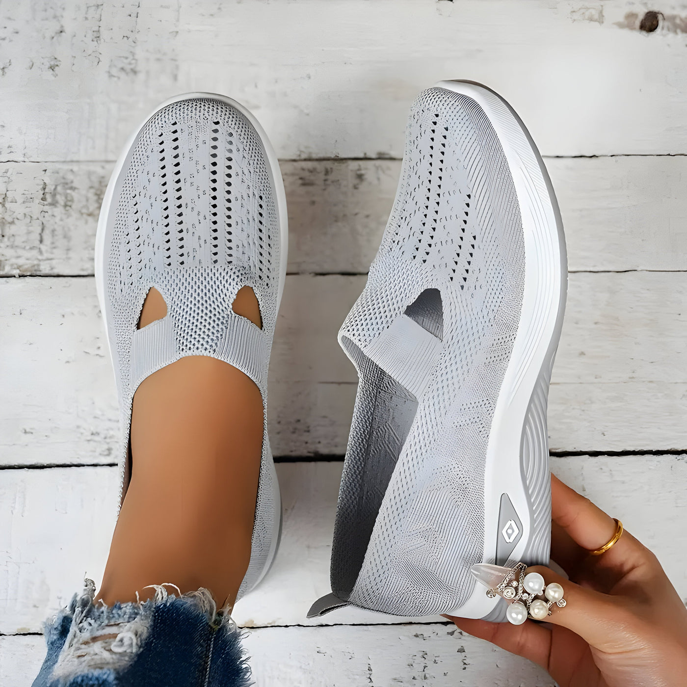 Myrna | Atmungsaktive Slip-On-Sneakers aus Mesh für Frauen