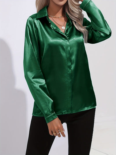 Chiara |  Schicke Herbst Elegante Satinbluse für Frauen