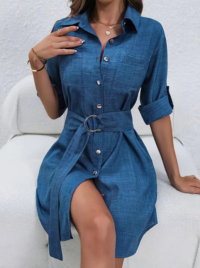 Katherine | Elegantes Kleid in A-Linie mit fester Farbe für Frauen