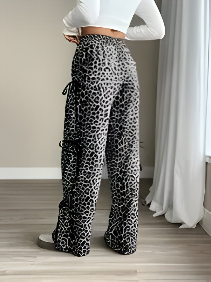 Mica | Schicke Hose mit Leopardenmuster und weitem Bein