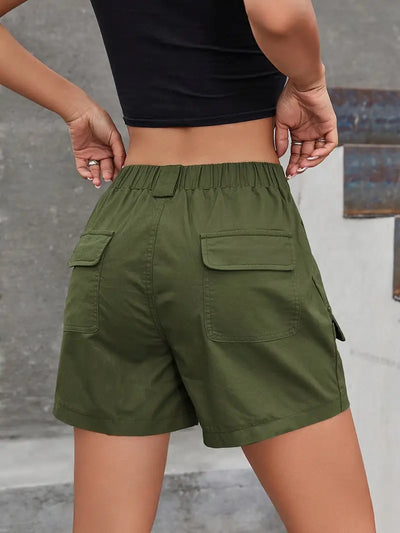 Emy | Damen Cargo-Shorts mit hoher Taille
