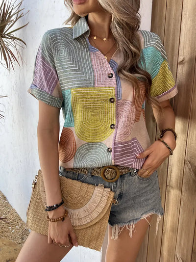Sophia |  Lässige Bluse mit Knopfleiste