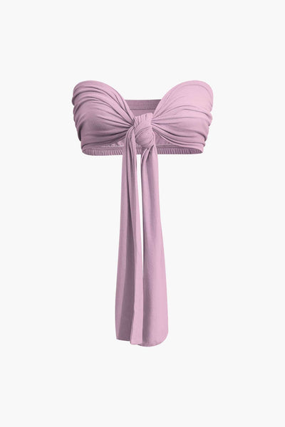 Lara | Elegantes Zweiteiler-Set mit Schleifen-Bandeau & Weitbein-Hose