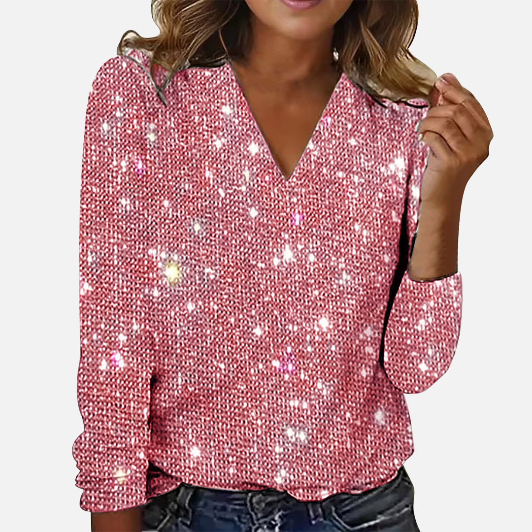 Yinthe – Diamantbluse Mit V-Ausschnitt