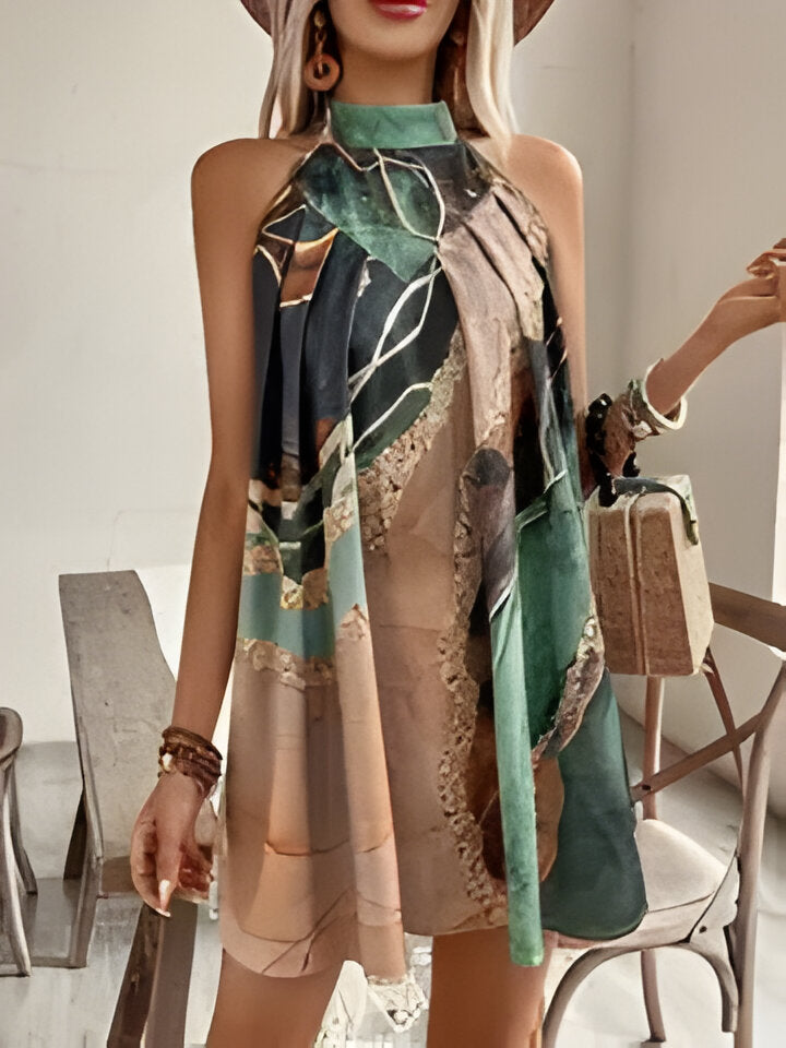 Lauren | Veelkleurige halflange jurk