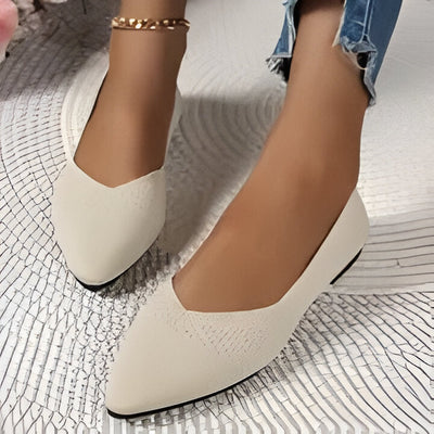 Charmaine | Damen Mode flache Schuhe, Casual Pointed Toe Knit Flats