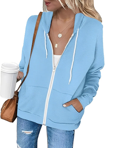 Alicia - Ein leichter Kapuzenpulli mit Reißverschluss und praktischen Taschen