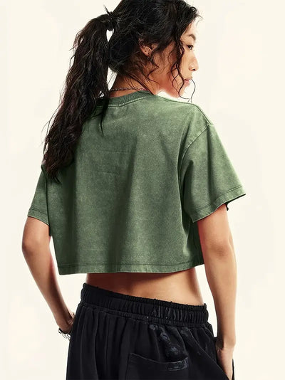 Roisin | Trendy High-Waisted Washed Shorts Ärmel