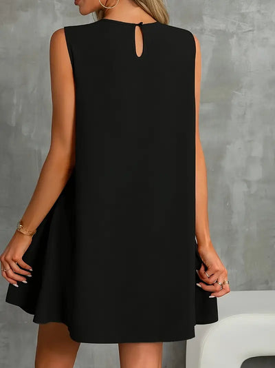 Annabelle | Stilvolles schwarzes A-Linien Sommerkleid