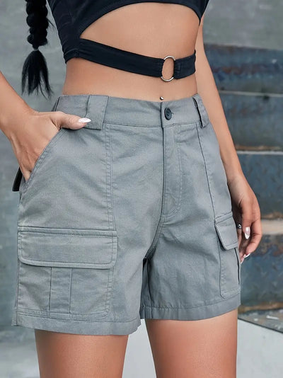 Emy | Damen Cargo-Shorts mit hoher Taille