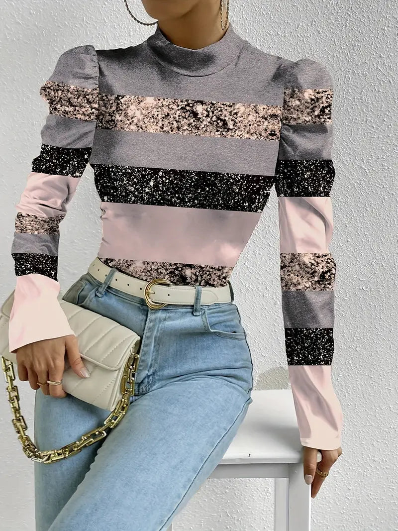 Susan | Elegantes Floral-Top mit Laternenärmeln