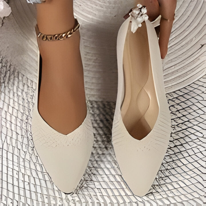 Charmaine | Damen Mode flache Schuhe, Casual Pointed Toe Knit Flats