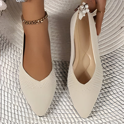 Charmaine | Damen Mode flache Schuhe, Casual Pointed Toe Knit Flats