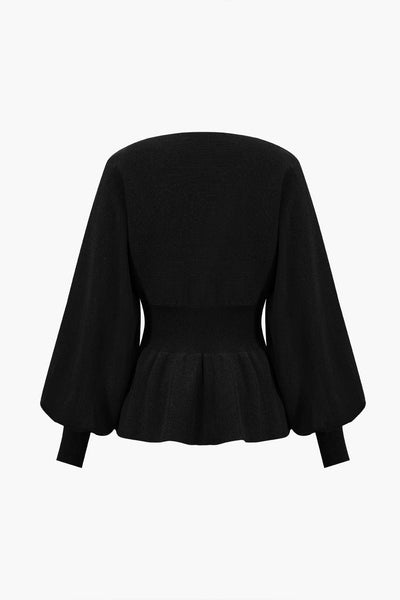 Amelie | Elegantes Strick-Set mit Peplum-Top & Bleistiftrock