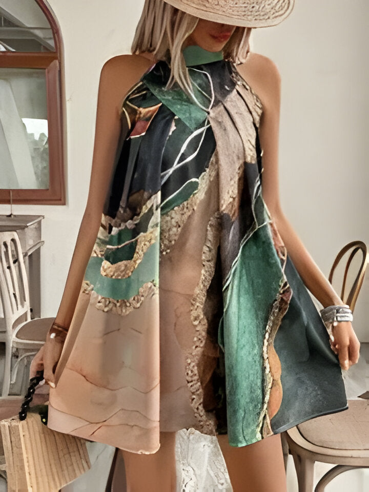 Lauren | Veelkleurige halflange jurk