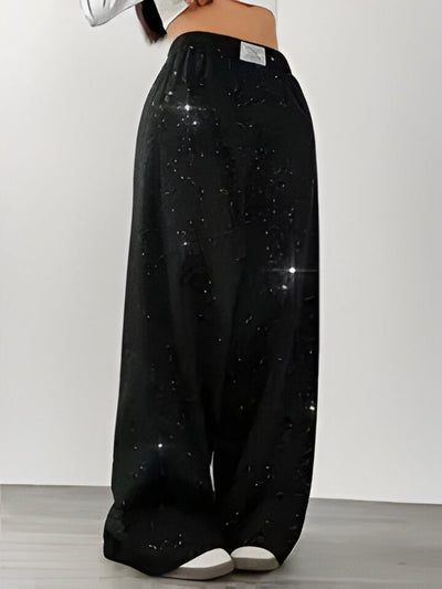 Angela | Women'S Casual Starry Galaxy Print Weite Hosenbeine
