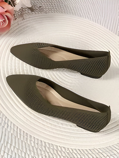 Charmaine | Damen Mode flache Schuhe, Casual Pointed Toe Knit Flats