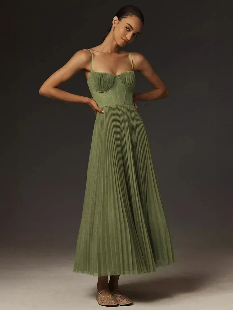 WW | Leben Midi Kleid plissierter Tüll mit Bustier