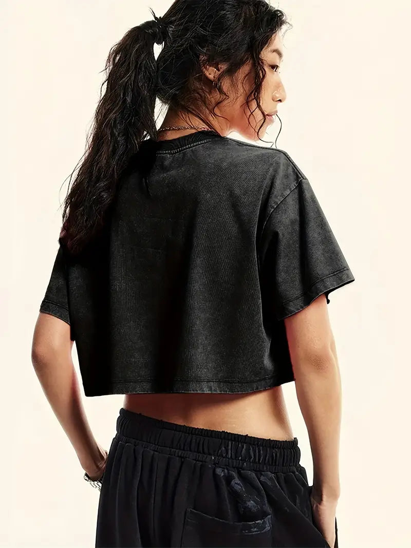 Roisin | Trendy High-Waisted Washed Shorts Ärmel