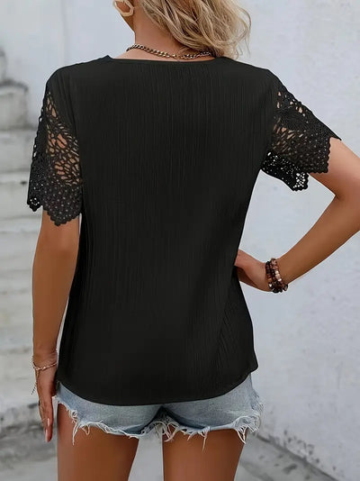 Maria | Mühelos elegante schwarze Spitzen-Sleeveless Top
