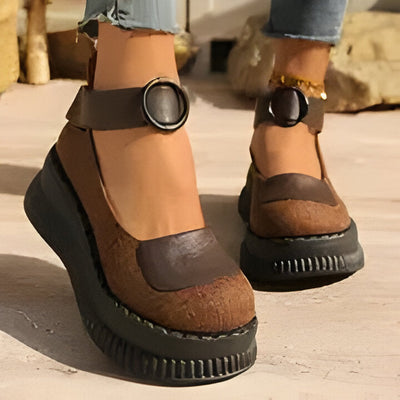 Vivian | Women'S Vintage Brown mit dicker Sohle - Rutschfest