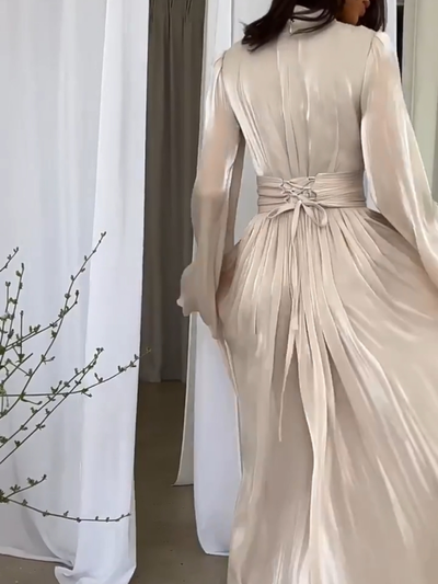 Corisande | Stylisches Maxikleid mit Bindegürtel