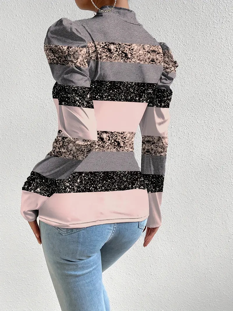 Susan | Elegantes Floral-Top mit Laternenärmeln