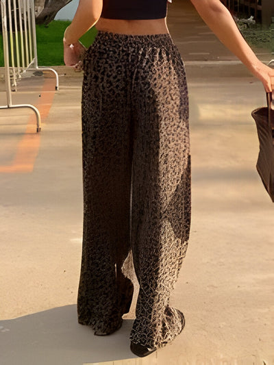 Barbara | Weite Hose mit Leopardenmuster und Kordelzug