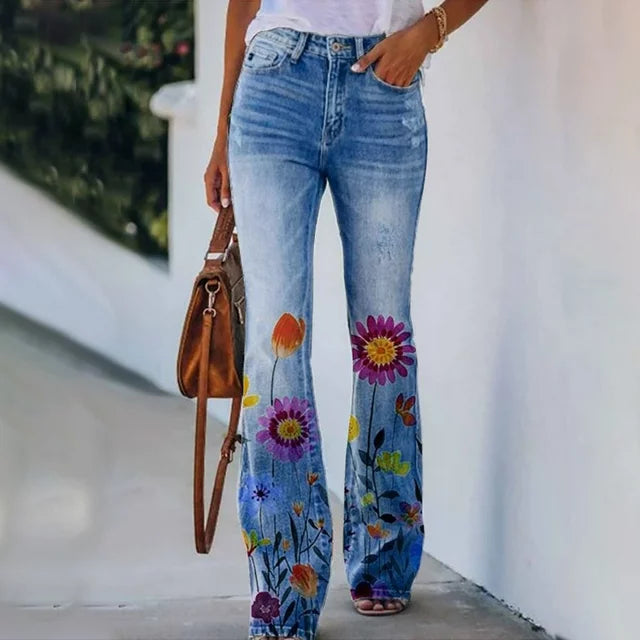 Ada - Geblümte Jeans mit Stil und Komfort