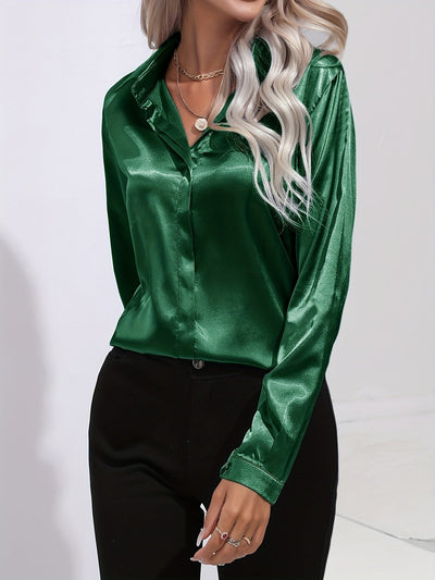 Chiara |  Schicke Herbst Elegante Satinbluse für Frauen
