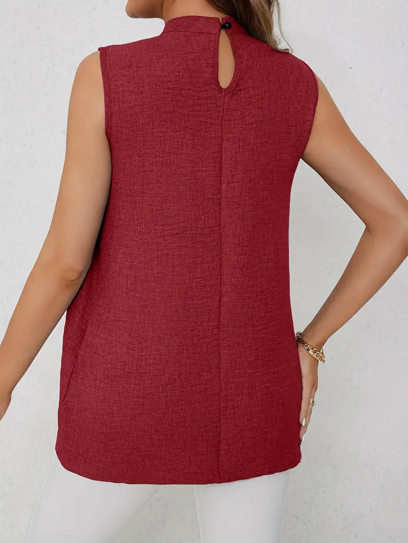 Rita | Mühelose Eleganz mit einer Solid Mock Neck Bluse