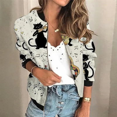 Aimee | Bedruckte Zip-up-Jacke