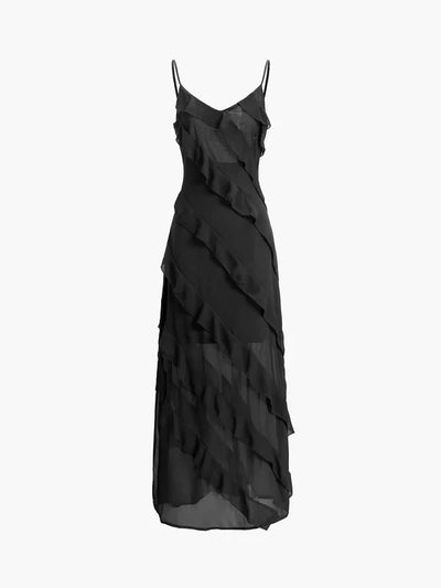 Yrsa | Elegantes langes Kleid mit Rüschen
