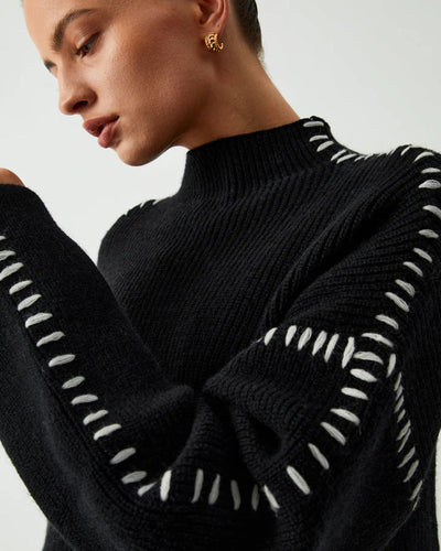 WW | trendiger übergroßer Pullover mit Kontrastnähten
