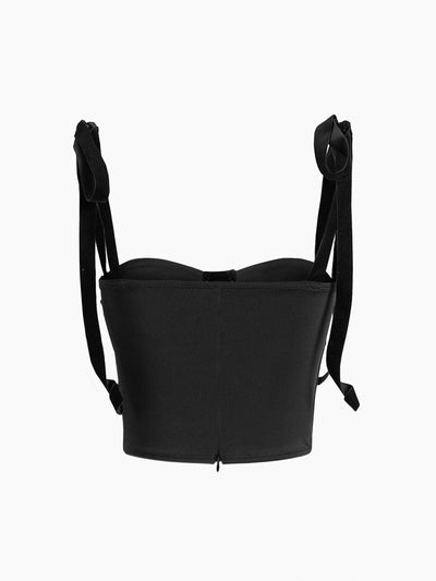 Yana - Stylisches schwarzes Mesh-Korsett-Top für Frauen