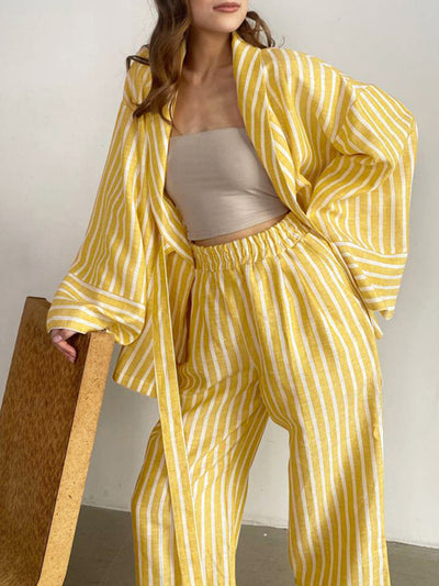 Sarah | Zweiteiliges Loungeset Baumwollpyjama lässig Damen