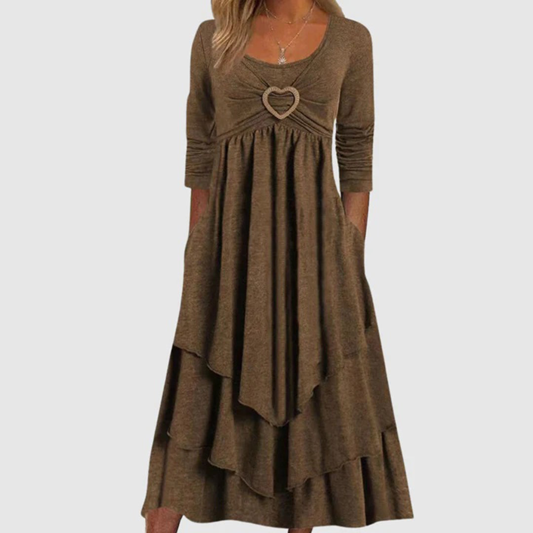 ABEBA - Stylisches langes Freizeitkleid