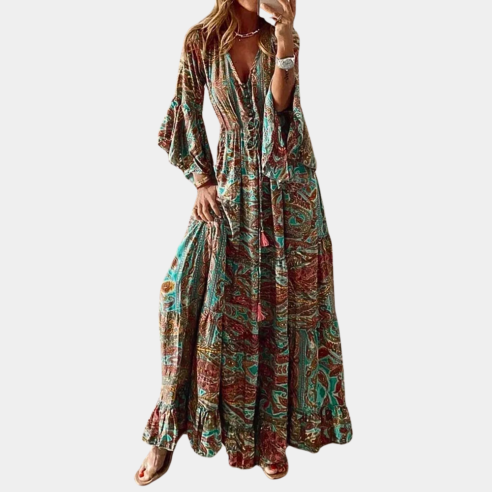 Agathe - Stilvolles böhmisches langes Kleid für Frauen