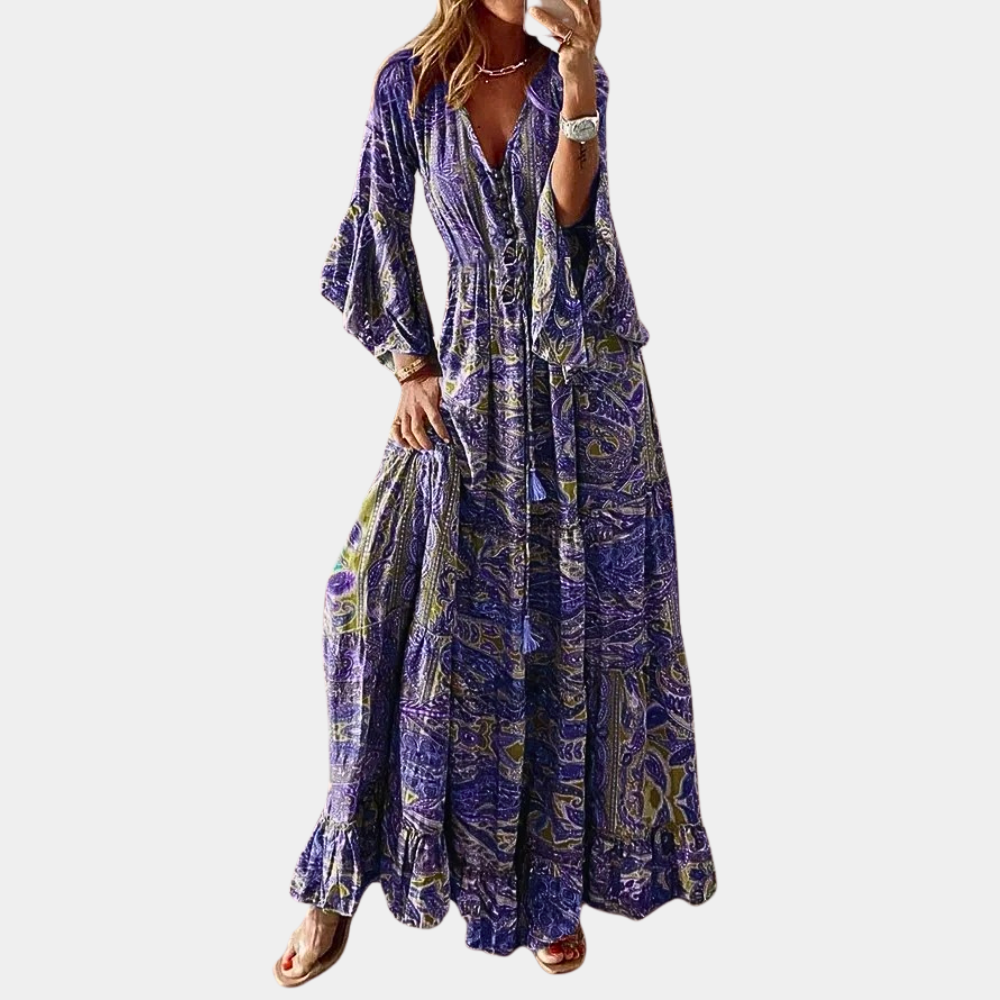 Agathe - Stilvolles böhmisches langes Kleid für Frauen