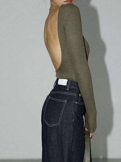 Damen Bodysuit Rückenfrei