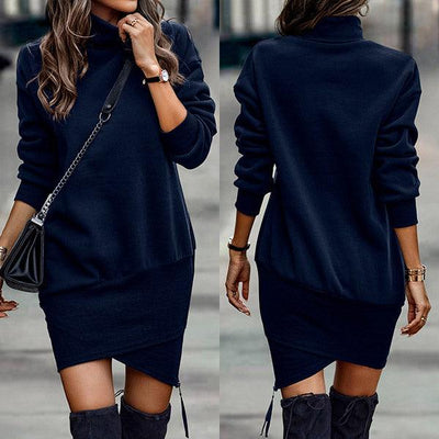 Damen Strickkleid Wolle Elegant Tailliert